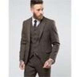 2018 Nouveaux costumes en tweed sur mesure Men Formel Skinny Wedding Tuxedo Gentle moderne Blazer 3 Piece Men Suits JacketPantsVest8415939