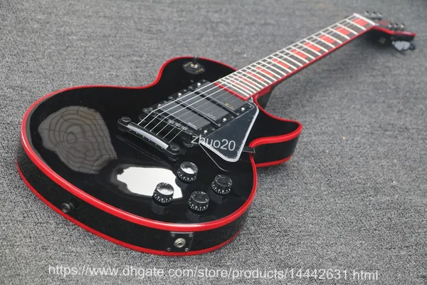 2018 Nueva guitarra eléctrica Tienda personalizada Lesp Red Edge 3 Pastillas guitarra Hardware negro Entrega gratuita