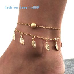 2018 Nieuwe mode Boheemse damesgoudkankletten etnische stijl Link Chin Anklets armbanden voet sieraden op blote voeten sandaalgeschenken