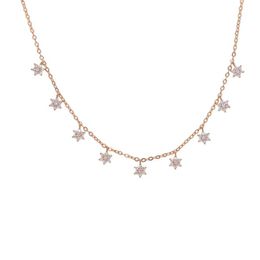 2018 Nueva Moda Drop Star floer Gargantilla Collar Collar de Estrella de Oro para mujeres linda chica sexy delicada brillante cz capa de estación choke188O