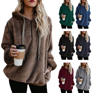 2018 Nieuwe Mode Herfst Winter Hot Koop Dames Solid Hoodies Pullover Zipper Tops Hooded Sweater Velet Hoodies Sweatshirts