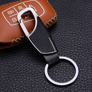 Nouvelle mode de haute qualité pour hommes en cuir véritable voiture porte-clés anneau conception cadeau porte-clés en métal à vendre