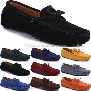 2018 Nouvelle Mode Hommes Chaussures Casual En Cuir Style Britannique Printemps Couple Véritable Pois Gommage hommes Conduire Paresseux homme couvre-chaussures en plein air confortable respirant noir jaune