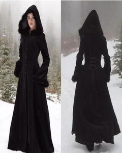 2018 NIEUWE FUR HALLOWMAS HUWMAS Mantels Winterbruiloft Capes Wicca Robe Warm Coats Bride Jacket Christmas Black Events Accessories9026338