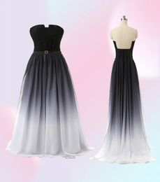 2018 nouvelles robes de bal dégradées avec longue mousseline de soie grande taille perlée Ombre soirée formelle robe de soirée 5026820