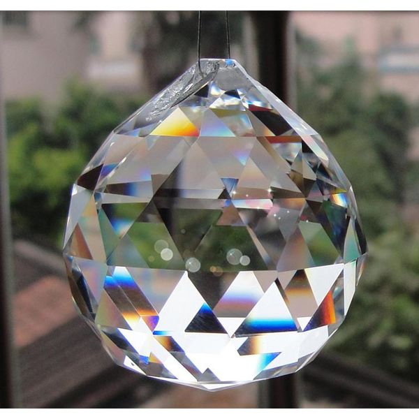 Nouveau suspendu boule de cristal clair sphère prisme pendentif perles d'espacement pour la maison lampe de fête de mariage sqcRDH dhseller2010