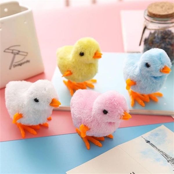 Nuevo juguete encantador de pollo para niños, pollito de peluche con cuerda para niños, juguetes para caminar, regalo de desarrollo mecánico