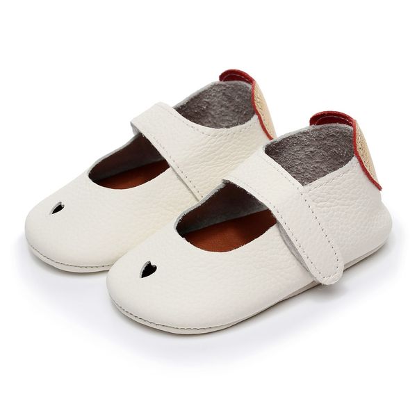 2018 nuevo verano caliente cuero genuino blanco puro en forma de corazón zapatos suaves First Walker Infant Girl Boys Baby mocasines 0-2 años