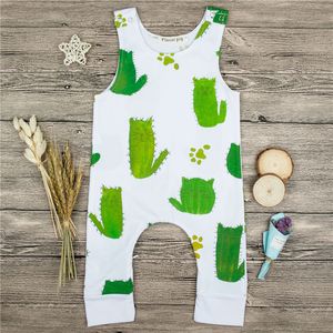 2018 nieuwe baby pasgeboren kleding babyjongen kleding meisjes playsuit katoen zomer mouwloze jumpsuit rompertjes cactus afdrukken uit een stuk outfits