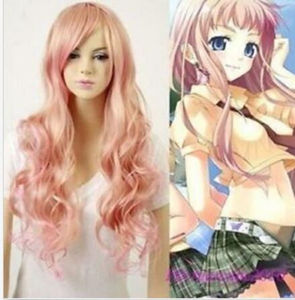 2018 nuevo pelo largo ondulado sexy rosa mezcla cosplay fiesta pelucas/peluca