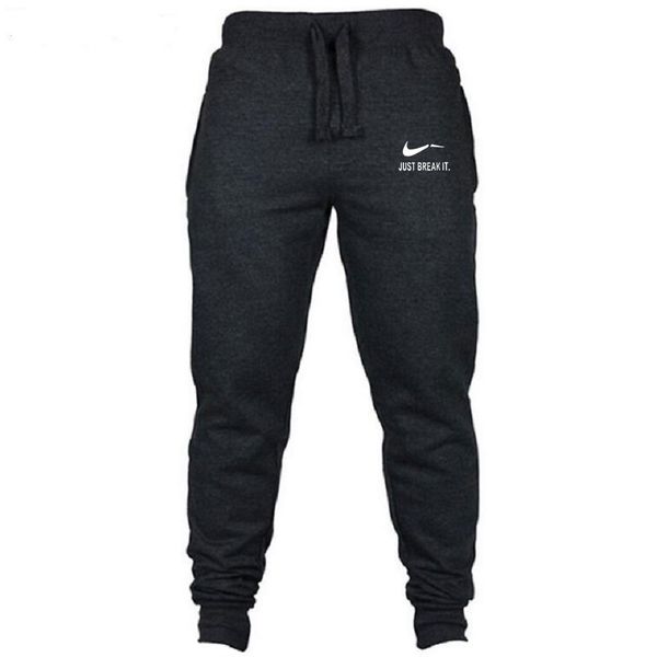 2018 nouveaux hommes Joggers marque pantalon masculin pantalons décontractés pantalons de survêtement Jogger gris foncé décontracté coton élastique GYMS Fitness entraînement pan D18101102