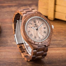 Reloj de reloj para hombres Relojes de lujo de 45 mm Relojes de madera natural Uwood Japan Miyota Quartz Movimiento de pulsera para una pareja unisex