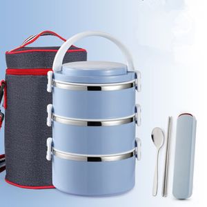 2018 nouvelle boîte à lunch portable cuisine multicouche en acier inoxydable boîte à lunch enfants école récipient de nourriture femmes thermos boîtes à bento C18112301