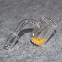 Fumer Quartz Banger Thermique 25mm OD avec Seau Thermochromique Double Tube Bange Nail couleur changeante quart bangers Pour Oil Rig Verre Bong