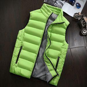 2018 nouveau gilet rouge hommes hiver automne veste sans manches solide coton gilet avec fermeture éclair grande taille 5XL décontracté vestes courtes