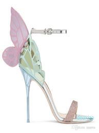 2018 Nouvelle sophia webster wings papillons femmes hauts talons bowtie chaussures d'été sandales femme ouverte de la cheville bowknot fête chaussure 1874660