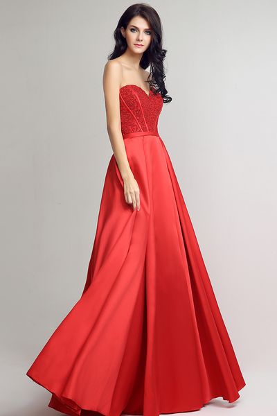 Катар 2024 Новый весенне-летний бюстгальтер Вечерние платья Красный атласный ремень на спине длинное бальное платье из бисера для выпускного вечера HY046