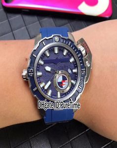 2018 NIEUWE STYLE DIVER 3203500LE393HAMMER STAAL KAARTE BLAUWE DICE Automatische heren Work Big Crown Sports Watches Blue Rubber Puretim4148720