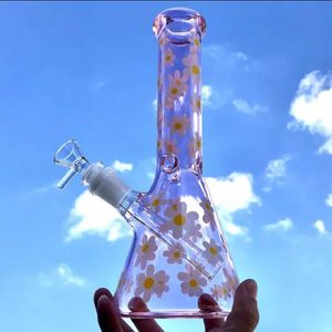 Daisy Glass Bong Beaker Hookahs Recycler Oil Rigs Pipas para fumar Chicha Water Bongs Downstem Perc con junta de 14 mm