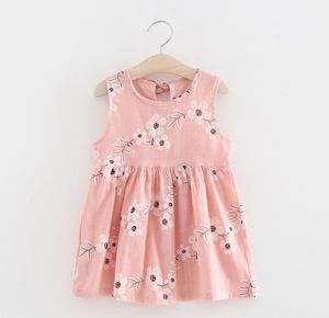 2018 nouvel été bébé filles robe col rond broderie florale sans manches gilet robe belle enfant en bas âge vêtements enfants Tutu robes