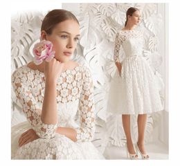 2018 Nouveau été Boho Beach Robes de mariée 2017 Lace Bohemian Bridal Robes Casamento Botat Necy Sleeves Gnee Longue Robe de Mariag7435767
