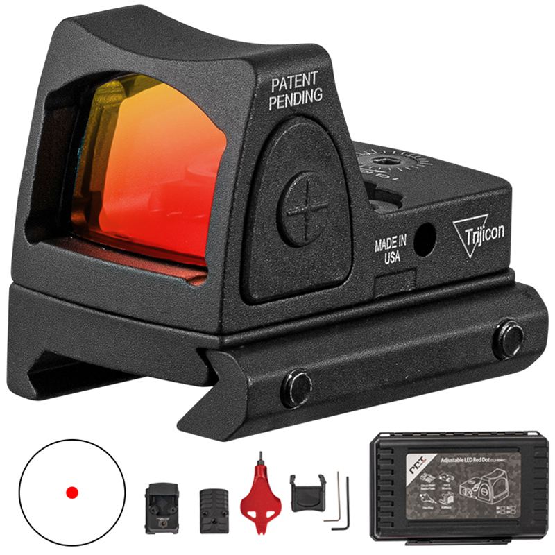 Trijicon RMR Estilo ajustable G17 Red Dot Sight Alcance con cubierta de goma de protección para la caza