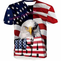 T-shirt drapeau New USA 2018 Men / femmes sexy 3D Tshirt imprimé rayé American Flag Men T-shirt Tops d'été