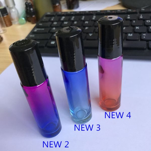 2019 NUEVO !!! Venta al por mayor Barato Fresco Colorido 10 ML Rodillo En Botellas de Vidrio Botella de Perfume de Aromaterapia Bola de Rodillo de Metal Envío Gratis DHL