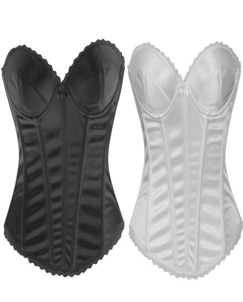 2018 nouvelles femmes robe de mariée Corset Top Sexy Corselet Overbust Corsets et Bustiers grande taille mode dentelle mariée blanc Corset2646074