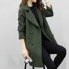 2018 Nouveau manteau de mélange de laine pour femmes Repliez le col Slim Belt Double Breasted Coats Automne Hiver Elegant Female Verscaute 6Q0475