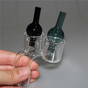 Fumeur XXL Quartz Thermal BANGER BANGER BANGER GLASS CAP 100% Quart Bangers Nails Double Tube 14mm 18mm 10mm Homme Femme