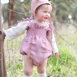 2018 pasgeboren kleding baby meisjes sling rompertjes kinderen kleding lente zomer mouwloze romper jumpsuit outfits peuter meisjes kleding 3 kleuren