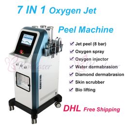 Inyector de oxígeno 7 en 1, tecnología Israel, 8 Bar, chorro de oxígeno, dermoabrasión con agua, microcorriente, hidradermoabrasión