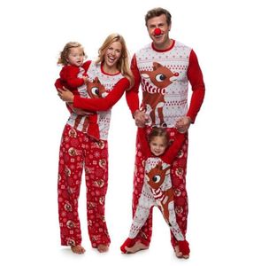 2018 Nieuwste Familie Bijpassende Kerst Pyjama Set Vrouwen Mannen Baby Kids Nachtkleding Nachtkleding Casual T-shirt Broek9158559