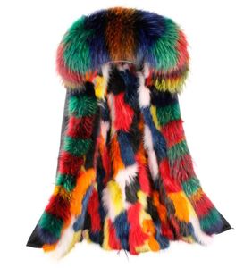 2018 Parka Winter Jacket Femmes enrober épais chauds naturels réel REX REX Collier de fourrure de fourrure Parkas détachables Extérieur décontracté New3917931