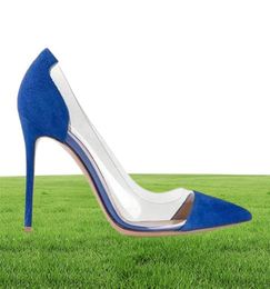 2018 Patent Leather blanc or Sliver Nude Thin High Heel Pompes Plexiglas Clear Pvc Party Chaussures pointues semi-sapatos fémini2467484