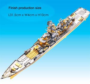 2018 Piecool Boat Metal Nano Puzzel Russische Battlecruiser Pyotr Velikiy Kits Diy 3D Laser Cutting Models Jigsaw Toys Y200421213V9967605