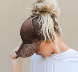 2018 Ponytail Baseball Cap Women Bun Monsy Snapback Summer Mesh Sun Hats Casual Sport Caps Vintage Washed Dad Hat for Women Men Wh5620487