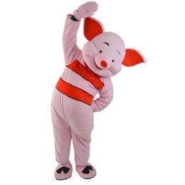 2018 Qualité Hot Happy Piglet Costume De Mascotte De Haute Qualité Dessin Animé Cochon Rose Anime Thème Caractère Carnaval De Noël Fantaisie Costumes