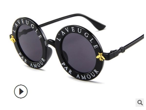2018 gafas de sol redondas retro letras inglesas Little Bee gafas de sol hombres mujeres marca gafas diseñador moda hombre mujer 15981