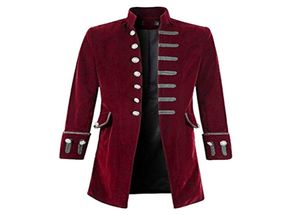 2018 rétro steampunk hommes manteau gothique taillon long veste bouton mode trench codes mâles vintage provives uniforme de fiche1917548