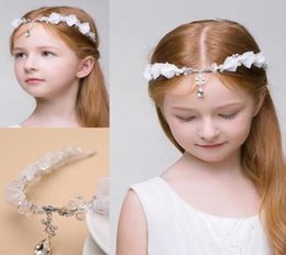 2018 Rhinestone Girls Head Pieces Junior Bridesmaid Bruid Accessories Hoofdband Haarkleding Crystal Children Hair Wedding Accessories3064597