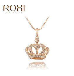 2018 ROXI Crown Pendant Collier Rose Gold Color Fashion Fashion Women Crystal Wedding Choker Collier pour les cadeaux Lady Bijoux7800820