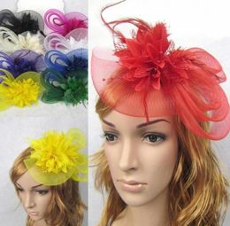 2018 S style européen Veil Feather Women Accessoires Fascinator Cocktail Cocktail Mariage Headwear Court Lady2440694