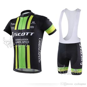 2018 Scott Cycling Jersey Korte Mouw Bib Broek Sets Sneldrogend Ademend Gel Pad Pro Team Mannen Fietsen Kleding Maat XXS-6XL C0225