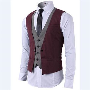 Heren Slim Fit Senior Business Formele Pak Vest Geknoopt Vest Aangepaste Single Breasted Groom