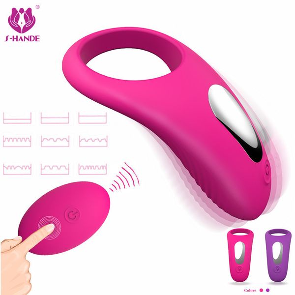 2018 Sex Shop Télécommande Usb Charge 9 Vitesses Retarder L'éjaculation Cock Pénis Anneau Vibrateur Adult Sex Toys Pour Hommes Femmes Machine S627