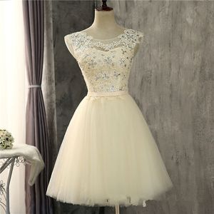 2018 Sexy Appliques Cristal Robes De Bal Courtes Avec Tulle À Lacets Homecoming Cocktail Party Occasion Spéciale Robe Robe Fiesta BH12