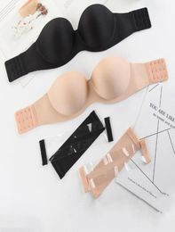 2018 Sexy rassemblement soutien-gorge Invisible Bralette sous-vêtements femmes Push Up soutien-gorge sans bretelles soutien-gorge de mariage à armatures bande arrière Bras7611411