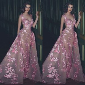 2018 sexy overkirt zeemeermin prom jurken ronde hals kant geappliceerd jurk avondkleding doorkijken door beaded formele jassen